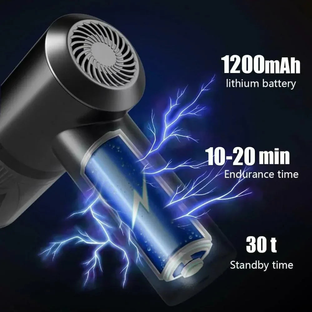 3 in 1 Portable Electric Nail Drill Professional Cleaner Dust Collection /Lighting Car Vacuum 120W High-Power Handheld Wireless Vacuum Cleaner Home Car Dual USB Rechargeable (Black)