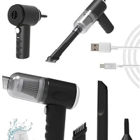 3 in 1 Portable Electric Nail Drill Professional Cleaner Dust Collection /Lighting Car Vacuum 120W High-Power Handheld Wireless Vacuum Cleaner Home Car Dual USB Rechargeable (Black)