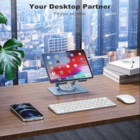 Adjustable Laptop Stand with 360° Rotating Base Tabletop Stand Foldable Portable Stand Holder Compatible for Notebook Ipad, laptop