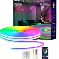 5 Meter Smart Neon Strip Lights | Neon Rope Lights | RGB LED Strip Lights | App Control Smart Neon Strip Lights | Music Sync RGB Lights | Multicolor LED Lights