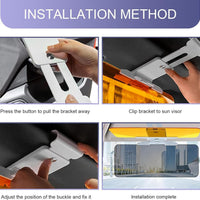 Car Sun Visor Two-Sided Anti-Glare Visor 2 in 1 Automobile Sun Anti-UV Anti-Dazzle High Definition Sunshade Mirror Goggle Shield Car Windshield Sun Visor, Sun Glare Snow Blindness UV Rays