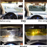 Car Sun Visor Two-Sided Anti-Glare Visor 2 in 1 Automobile Sun Anti-UV Anti-Dazzle High Definition Sunshade Mirror Goggle Shield Car Windshield Sun Visor, Sun Glare Snow Blindness UV Rays