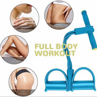 Pull Reducer Training Bands 4 Tubes Body Trimmer Pedal Exerciser Yoga Cross fit Exercise, Arm Exercise, Tummy Body Building Training Men and Women (Red) (Multi)